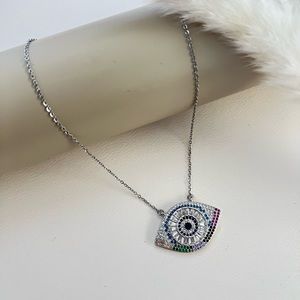 Elegant Evil Eye Necklace -  Zircon Old Money Aesthetic Necklace